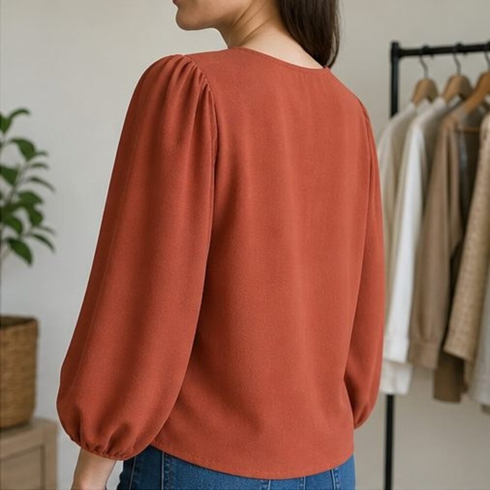 Rust Tunic Blouse - Picture 3 of 6